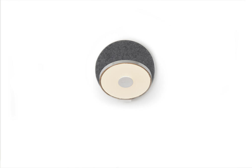 Gravy Wall Sconce - Chrome body, Oxford (felt) plates - Plug-in